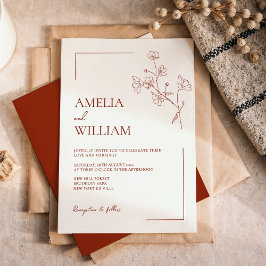 Invitación a Boho Sienna Terracotta de boda floral