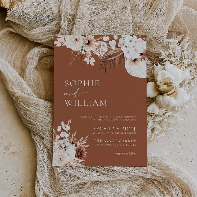 Invitación a Boho Terracotta Floral Wedding (Subido por el creador)