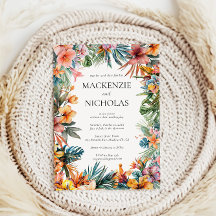 Invitación a Boho Tropical Floral Wedding