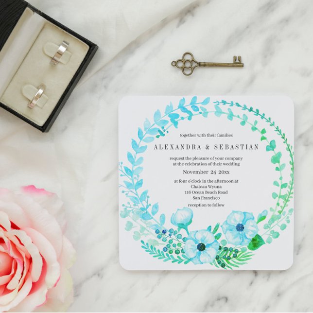 Invitación a Boho Turquoise Floral Rustic Wedding (Subido por el creador)