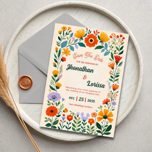 Invitación a Boho Watercolor Wildflower Wedding