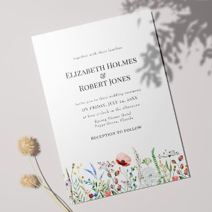 Invitación a Boho Watercolor Wildflower Wedding