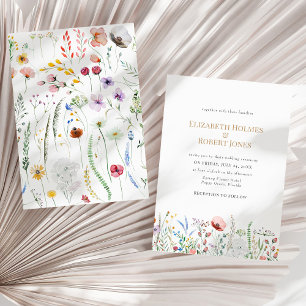 Invitación a Boho Watercolor Wildflower Wedding