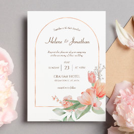Invitación a Boho Wedding de color de agua de arco
