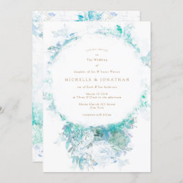 Invitación a Boho Wedding por las flores verdes az
