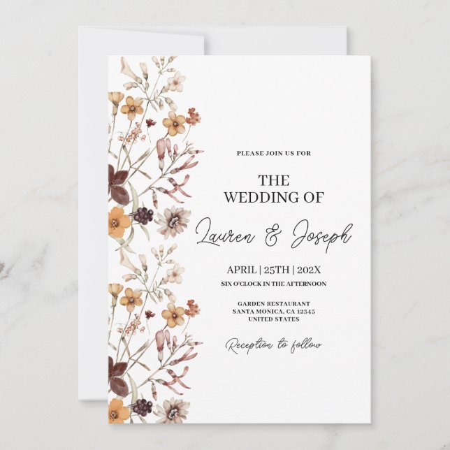 Invitación a Boho Wildflower Wedding