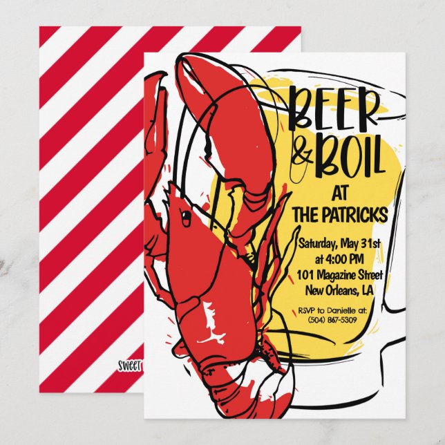 Invitación a Boil de Cangrejos (Anverso / Reverso)