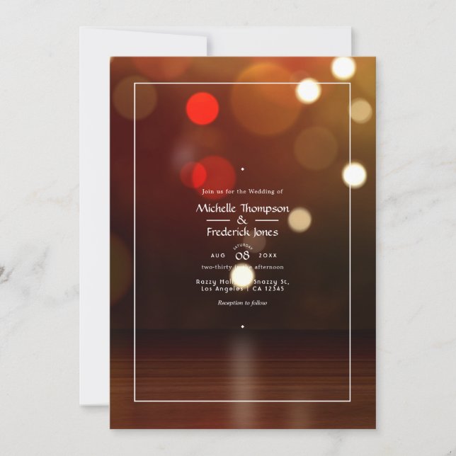 Invitación a Bokeh Beach Wedding (Anverso)