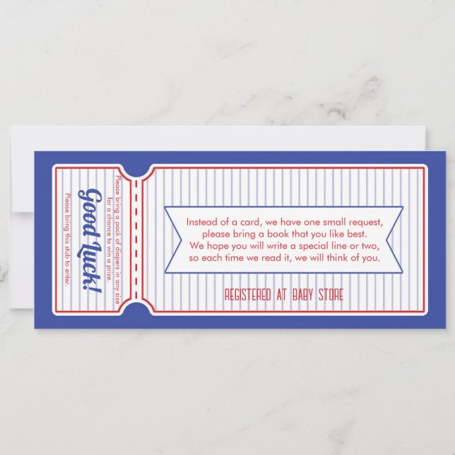 Invitación a boletos de béisbol (Reverso)