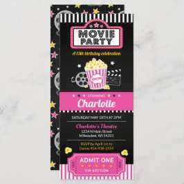 Invitación a boletos de cine, invención a la noche