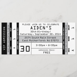 Invitación a boletos de concierto negro