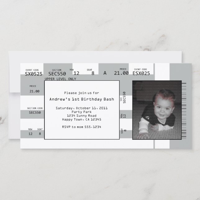 Invitación a boletos deportivos (Anverso)