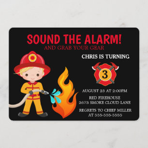 Invitación a bomberos niños pequeños