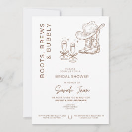Invitación a boots, brews y burbuja de ducha de no