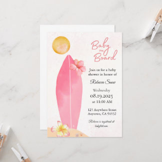 Invitación a bordo de Baby Shower para bebé