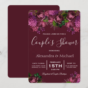 Invitación a Borgoña de Marsala con flores de duch