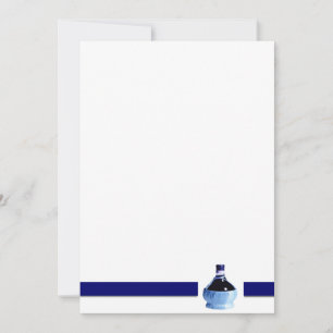 Invitación a botellas de vino azul