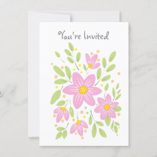 Invitación a Bouquet de flores rosa de ciruela sua