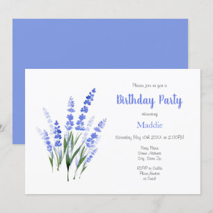 Invitación a Bouquet de Lavanda de Acuarela