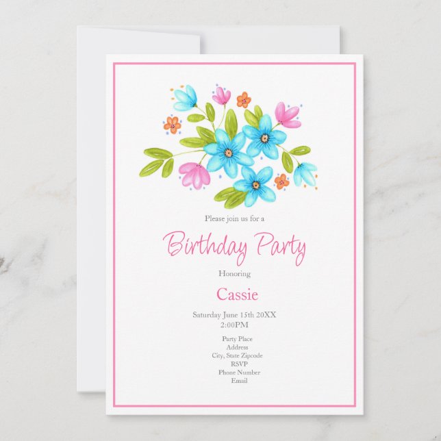 Invitación a Bouquet multicolor (Anverso)