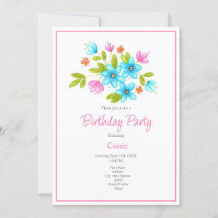 Invitación a Bouquet multicolor