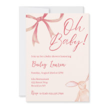 Invitación a Bow Baby Shower