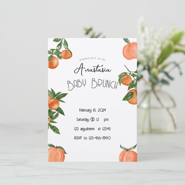 Invitación a brunch Baby Shower o Boda (Anverso de pie)