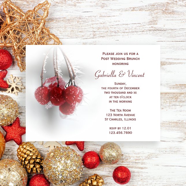 Invitación a brunch Boda de Red Berries para el in (Subido por el creador)