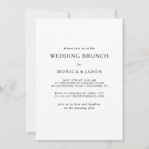 Invitación a brunch Boda Minimalista clásico