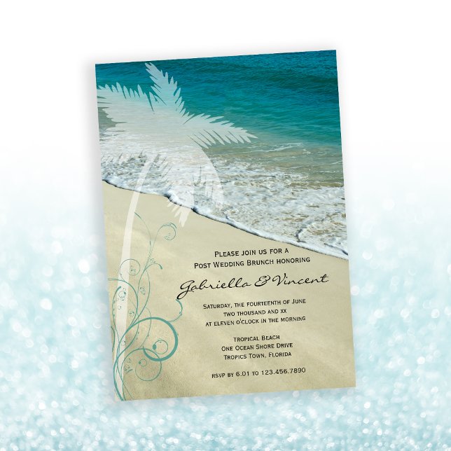 Invitación a Brunch Boda Tropical Beach Post (Subido por el creador)