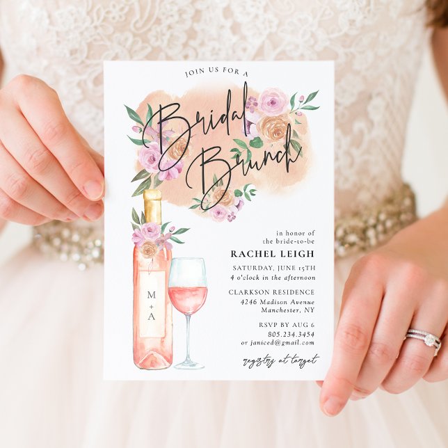 Invitación a Brunch Bridal Dreamy Floral Rosé Brid (Subido por el creador)