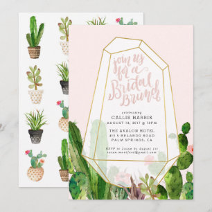 Invitación a Brunch Bridal Suculento del Desierto 