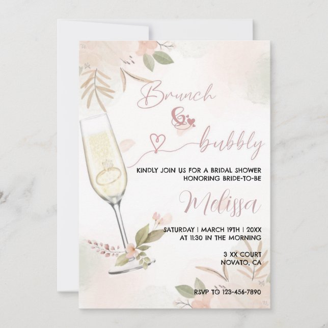 Invitación a Brunch & Bubbly (Anverso)