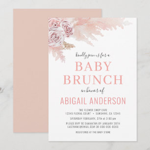 Invitación a brunch con color de agua Floral Boho