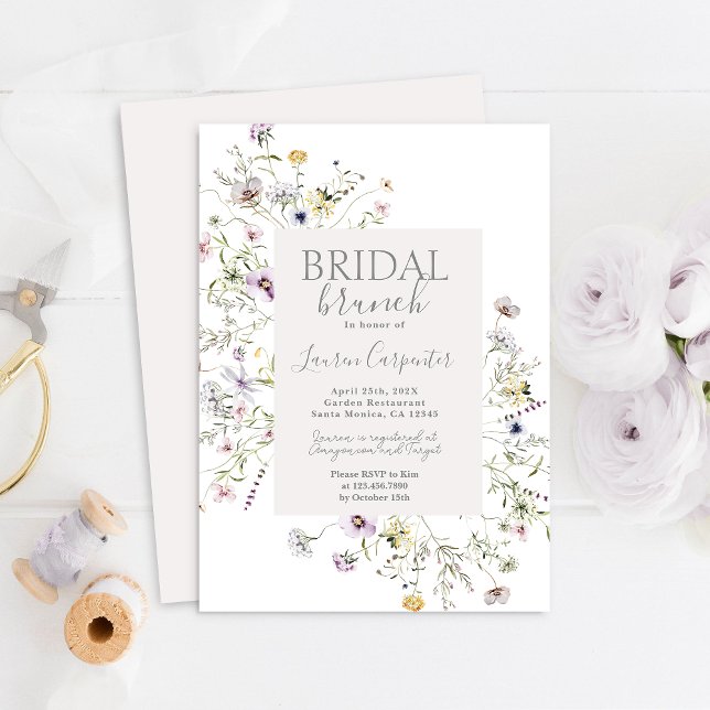 Invitación a brunch con ducha de novia con flores  (Subido por el creador)