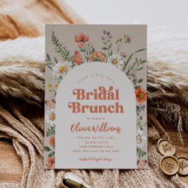 Invitación a brunch con ducha de novia con flores