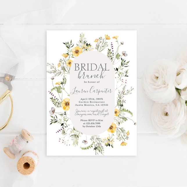 Invitación a brunch con ducha de novia con flores  (Subido por el creador)