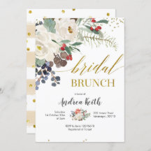 Invitación a brunch con flores para Navidades de i