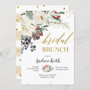 Invitación a brunch con flores para Navidades de i