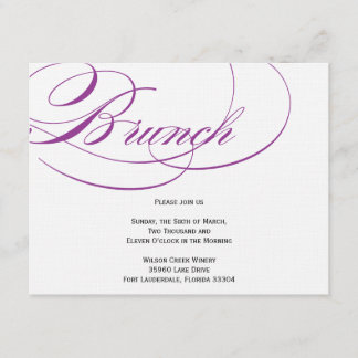 Invitación a Brunch con script elegante - Purple