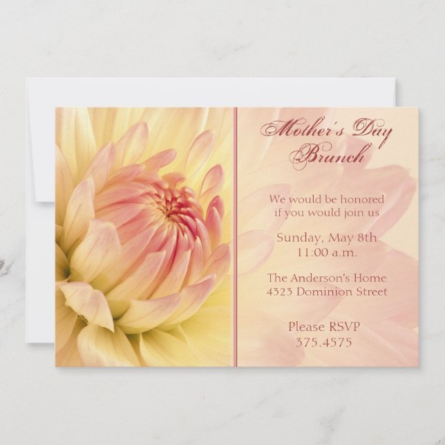 Invitación a Brunch Dahlia por el Día de la Madre (Anverso)