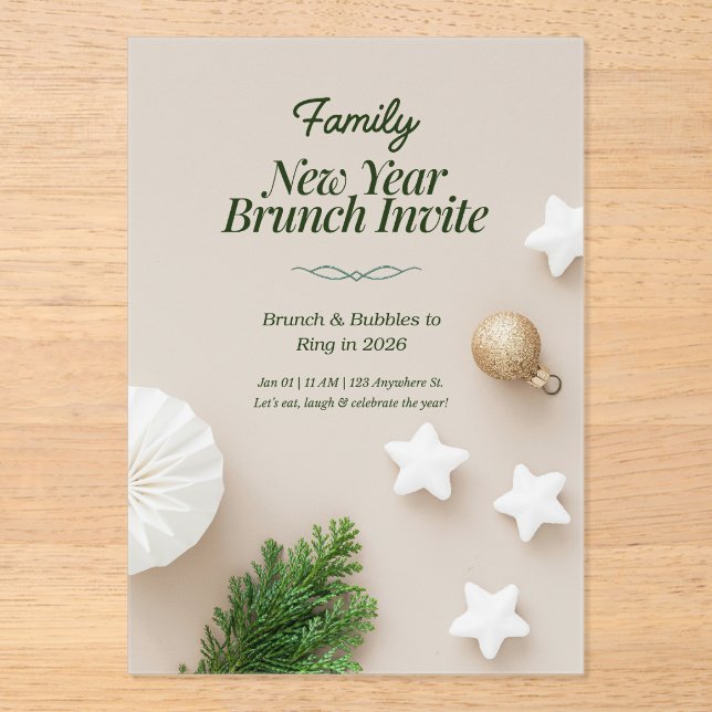 Invitación a Brunch de Año Nuevo Familiar 2026  (Anverso)