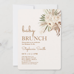 Invitación a brunch de Baby Shower con flores de B