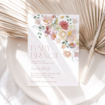 Invitación a brunch de bebé floral