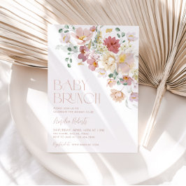 Invitación a brunch de bebé floral