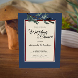 Invitación a Brunch de Boda de Invierno Azul Pino