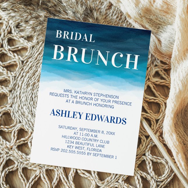 Invitación a brunch de Boda de las olas del océano (Subido por el creador)