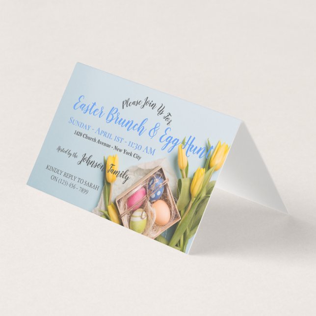Invitación a brunch de brunch de brunch de pascua (Anverso)