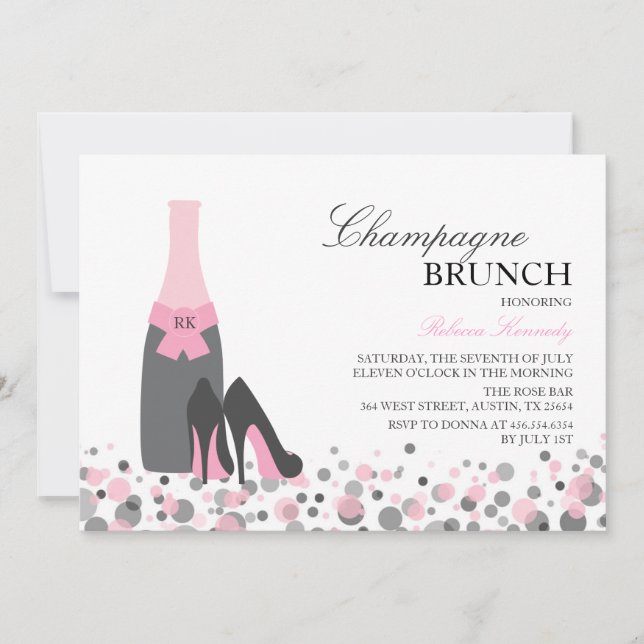 Invitación a Brunch de Champán para Despedida de S (Anverso)
