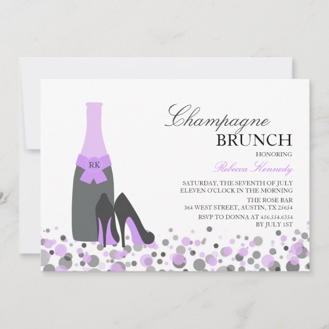 Invitación a Brunch de Champán para Despedida de S (Anverso)